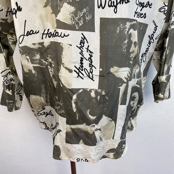 Vintage Cedars Sport Silk Men Shirt Medium Hollywood Stars Retro Novelty Disco - Picture 9 of 13
